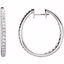 61378:2594450:P 14kt White 1 CTW Diamond Hinged Inside/Outside Hoop Earrings