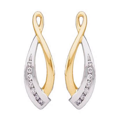 61385:2594560:P 14kt Two-Tone 1/5 CTW Diamond Earring Jackets