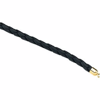 CH761:10009:P Black Braided Leather Cord 5mm 