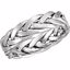 50628:10015:P 14kt White 6.5mm Hand Woven Band Size 12.00