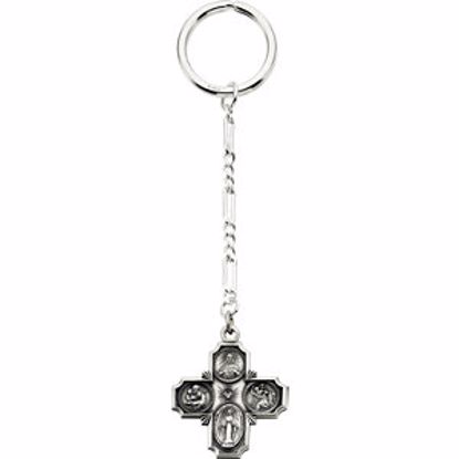R16884KIT:165105:P Sterling Silver 30x29mm Four-Way Medal Key Chain