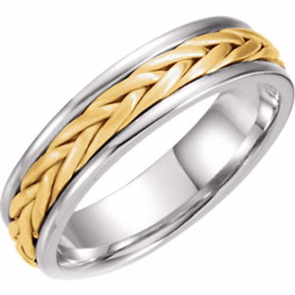 50631:40003:P 14kt White & Yellow 5 mm Hand Woven Band Size 6