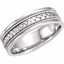 50633:100400:P 14kt White 6.75mm Handwoven Band Size 8