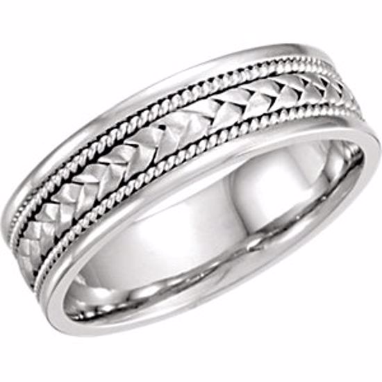 50633:100750:P 14kt White 6.75mm Handwoven Band Size 11.5