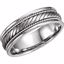 50634:100100:P 14kt White 6.75mm Hand Woven Band Size 5