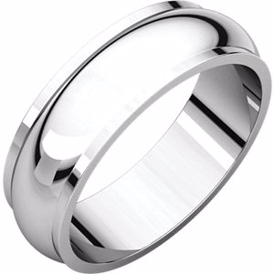 HRE7.5:166583:P Platinum 6mm Half Round Edge Band