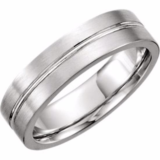 50490:288811:P 14kt White 6mm Grooved Band Size 16 