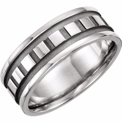 50472:287516:P 14kt White 7.75mm Design Band Size 13.5