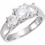 64718:100200:P Charles & Colvard Moissanite® 3-Stone Annivesary Ring
