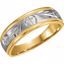 50570:100003:P 14kt Yellow & White 7mm Tapered Circle & Cross Wedding Band Size 9