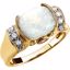 64556:200400:P 14kt Yellow Opal, Pink Tourmaline & 1/6 CTW Diamond Ring
