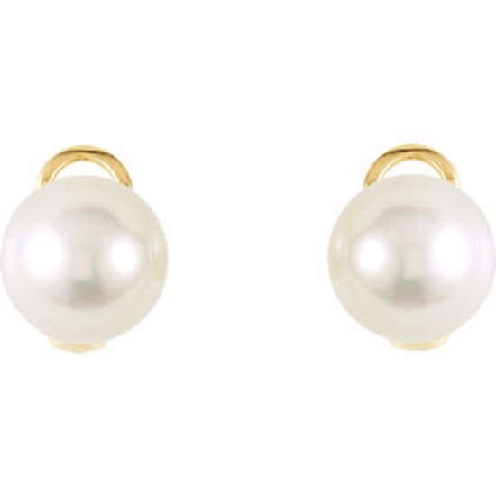64817:100110:P 18kt Yellow 13mm Near Round South Sea Cultured Fashion Pearl Earrings