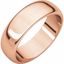 HR7:63629:P 14 K Rose 6mm Half Round Band