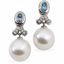64328:1006040:P 18kt Palladium White 12mm Pearl, Aqua  & .08 CTW Diamond Earrings