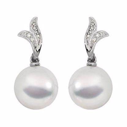 64318:1005860:P 18 Palladium White 1/10 CTW Diamond & 13mm South Sea Cultured Pearl