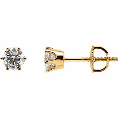 62862:2797200:P 14kt Yellow 3/4 CTW Diamond Threaded Post Stud Earrings