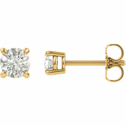 63265:2899750:P 14kt Yellow 4mm Round Forever Classic™ Moissanite 
Earrings