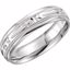 50646:100700:P 14kt White 6mm Comfort Fit Design Band Size 8