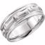50680:60013:P 14kt White 7mm Greek Key Pattern Band Size 11