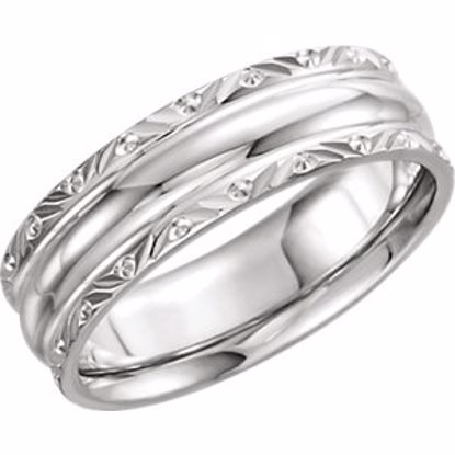 50675:60013:P 14kt White 6mm Comfort-Fit Band Size 11