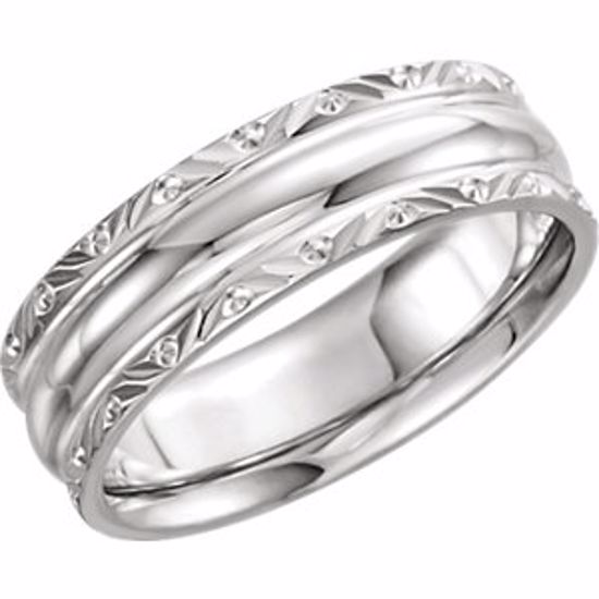 50675:60015:P 14kt White 6mm Comfort-Fit Band Size 12