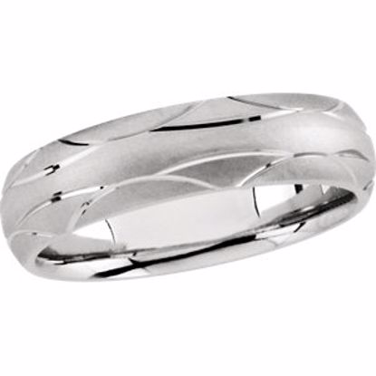50678:255011:P 14kt White 6mm Patterned Band Size 11.25
