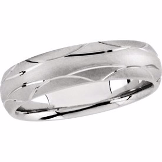50678:255011:P 14kt White 6mm Patterned Band Size 11.25