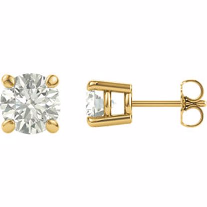 63265:2899870:P 14kt Yellow 6.5mm Round Forever Classic™ Moissanite Earrings