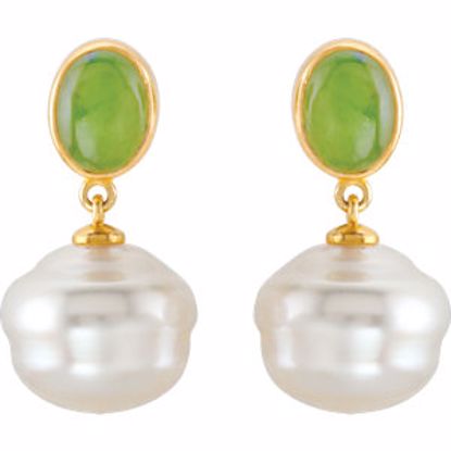 64100:600670:P Oval Nephrite Jade Dangle Earrings