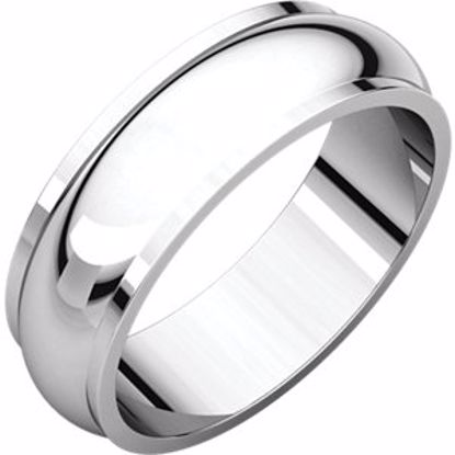 HRE10.5:166127:P Platinum 6mm Half Round Edge Band