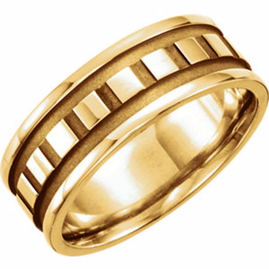 50472:287499:P 14kt Yellow 7.75mm Design Band Size 12.5