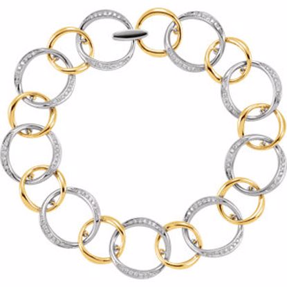 64961:60001:P 14kt White & Yellow 3/4 CTW Diamond Link Bracelet