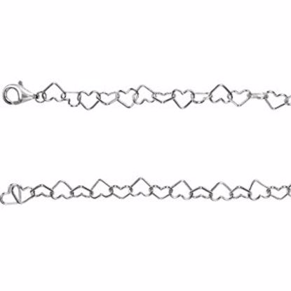 CH804:100100:P Sterling Silver 6mm Heart Link 7.25" Chain
