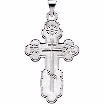R4062KIT:63184:P Sterling Silver 19x13mm Orthodox Cross Pendant with Packaging