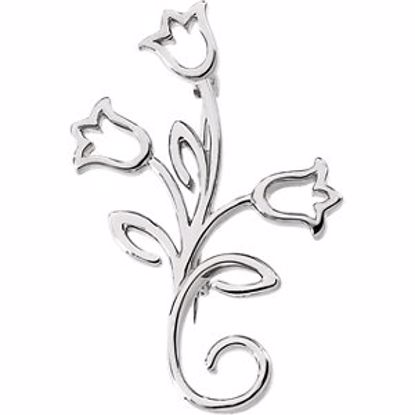 83539:100002:P 14kt White Flower Brooch