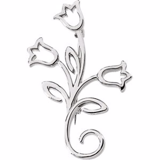 83539:100002:P 14kt White Flower Brooch
