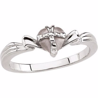 R16608KIT:78097:P 14kt White The Gift Wrapped Heart® Ring Size 6 with Packaging