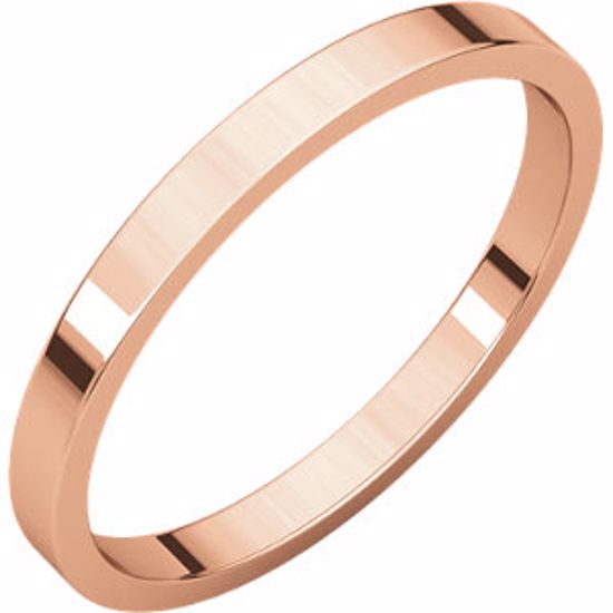 F7:32871:P 14 K Rose 2mm Flat Band