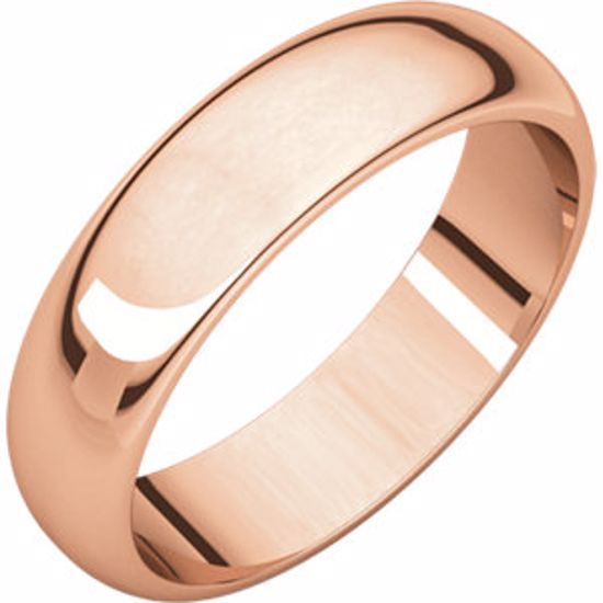 HR8:63642:P 14kt Rose 5mm Half Round Band