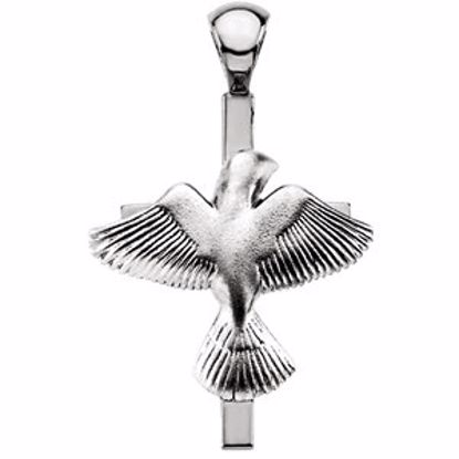 R41377:301942:P Sterling Silver 29x21mm The Dove and the Cross Pendant