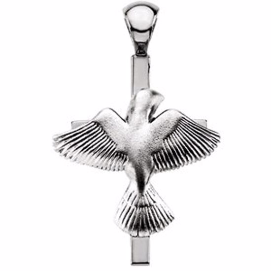 R41377:301942:P Sterling Silver 29x21mm The Dove and the Cross Pendant