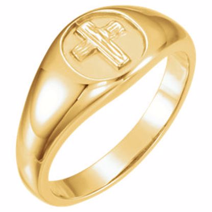 R16612KIT:143721:P 14kt Yellow The Rugged Cross® Chastity Ring Size 9