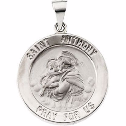 R41625:60004:P 14kt Yellow 22.25mm Hollow Round St. Anthony Medal