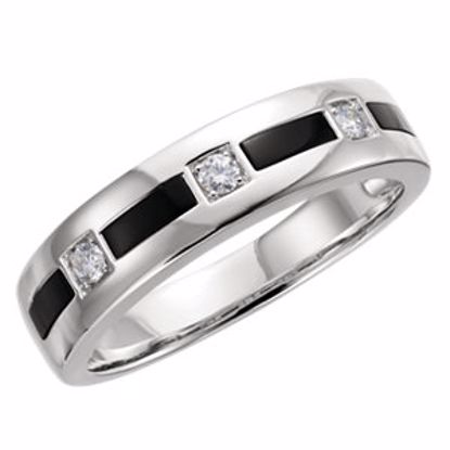 65520:60001:P 14kt White Onyx & 1/6 CTW Diamond Ring Size 11