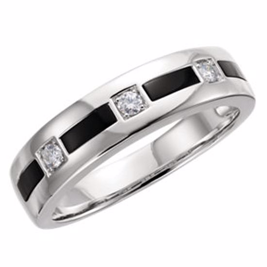 65520:60001:P 14kt White Onyx & 1/6 CTW Diamond Ring Size 11