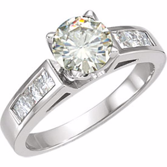 65708:60001:P Charles & Colvard Moissanite® 4-Prong Engagement Ring or Band