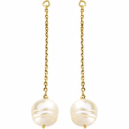 65780:60001:P 14kt Yellow 9-11mm Freshwater Cultured Pearl Earring Jackets