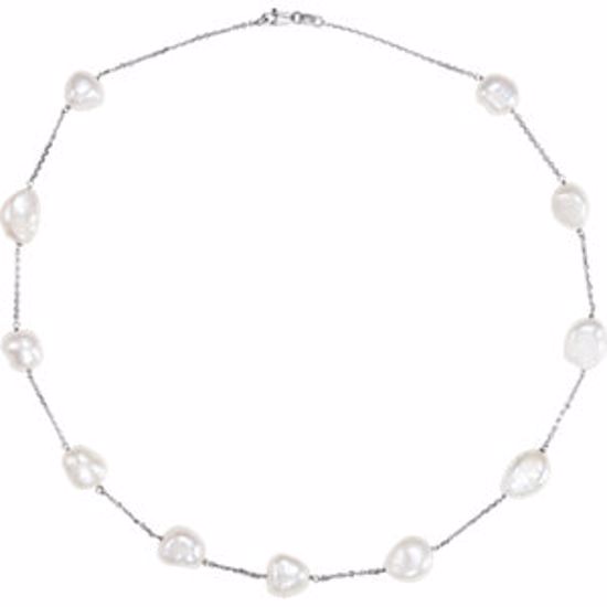 65768:60003:P 14kt White Freshwater Cultured Pearl 18" Necklace