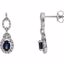 65762:60003:P 14kt White 1/4 CTW Diamond & Blue Sapphire Earrings
