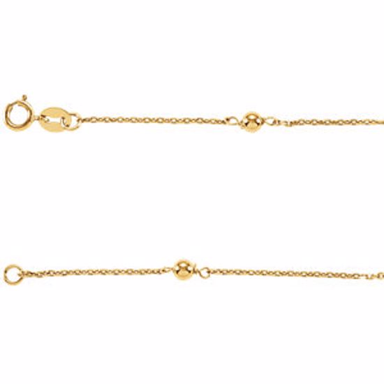 19773:60001:P 14kt Yellow Gold Bead 6" Youth Bracelet